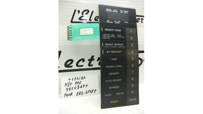Toshiba 32502694 microwave key pad ERS-6748C